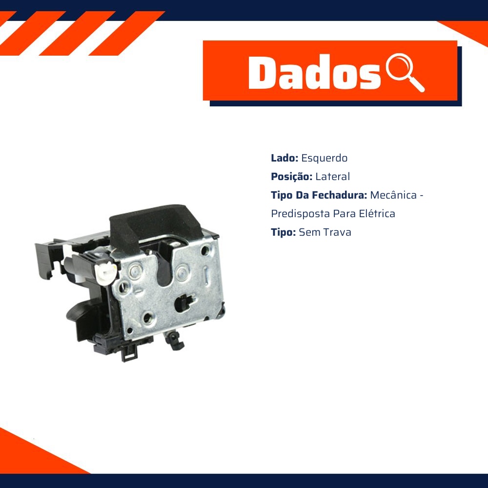 Fechadura da Porta Lateral Corrediça para Fiat Doblo - Universal Automotive - 70841