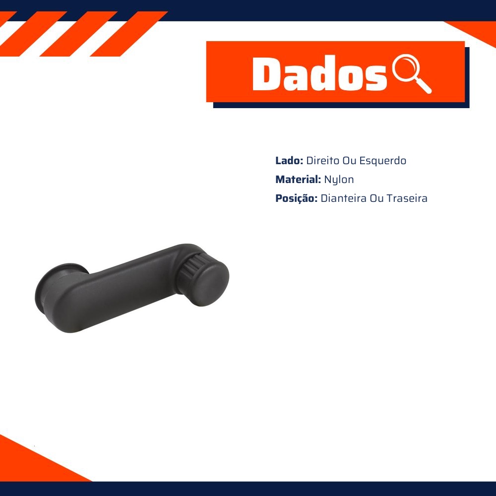 Manivela Reguladora do Vidro para Renault Logan e Sandero - Universal Automotive - 11356