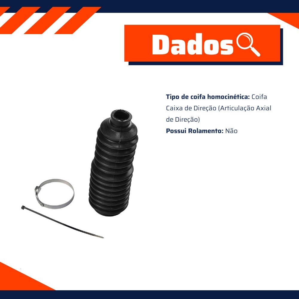 Kit de Coifa da Caixa de Direção para Chevrolet Chevy 500 e Marajó - Amortex - 35063