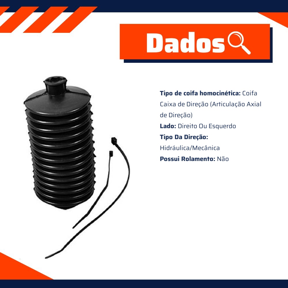 Kit de Coifa da Caixa de Direção para Peugeot 306 - Amortex - 35048