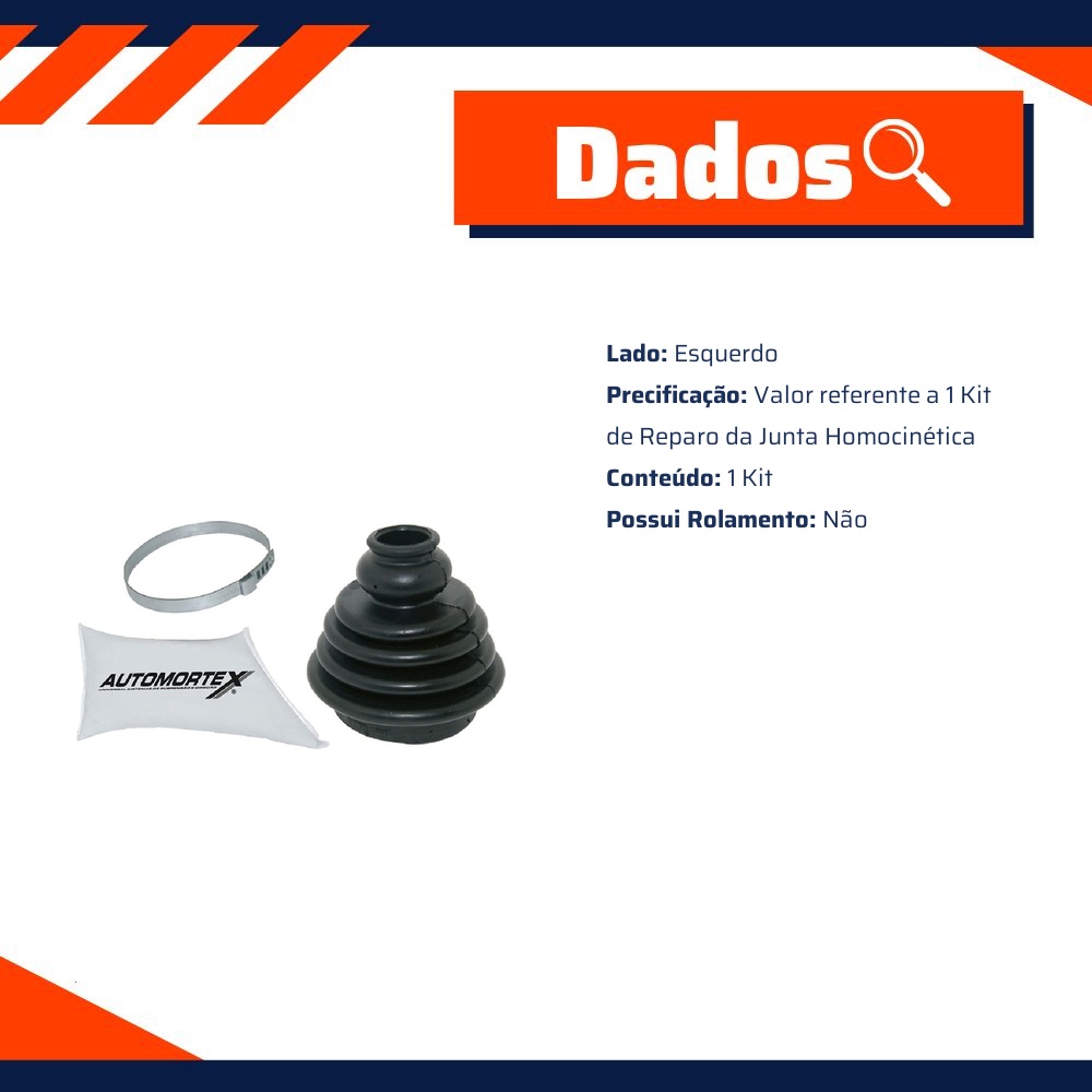 Kit de Coifa da Homocinética para Volkswagen Polo Classic - Amortex - 35393