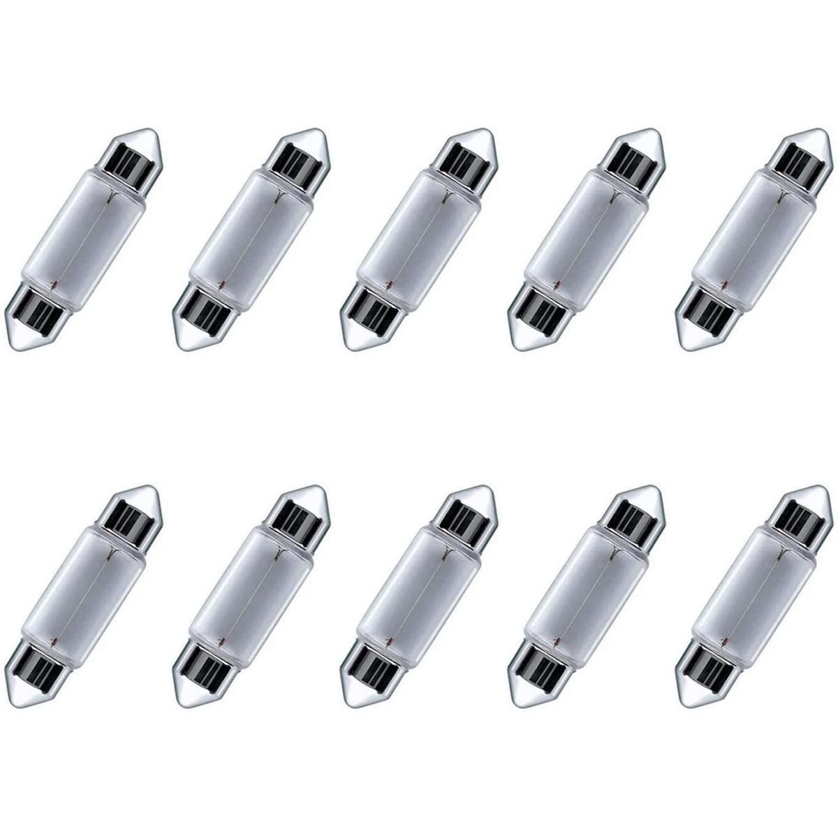 10 Lâmpadas Halógena Torpedo C5W 12V 5W Branca - Electric-Life - 28037