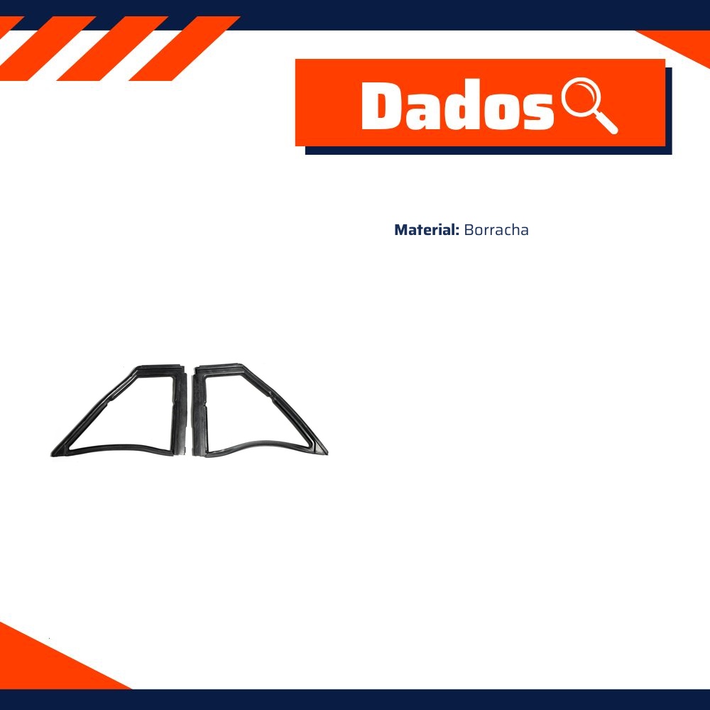 Par de Borrachas do Quebra-Vento para Ford Corcel e Volkswagen Santana - Uniflex - 37488