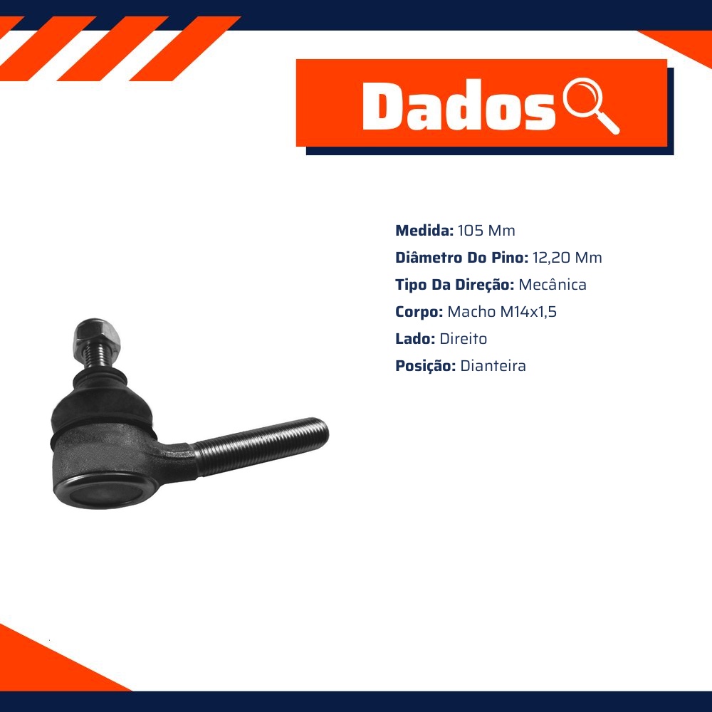 Terminal de Direção para Volkswagen Fusca - Amortex - 33202