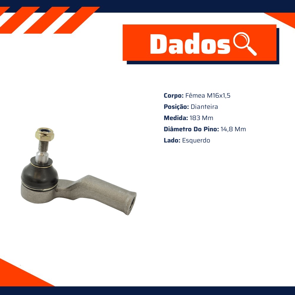Terminal de Direção para Ford Focus - Amortex - 33123