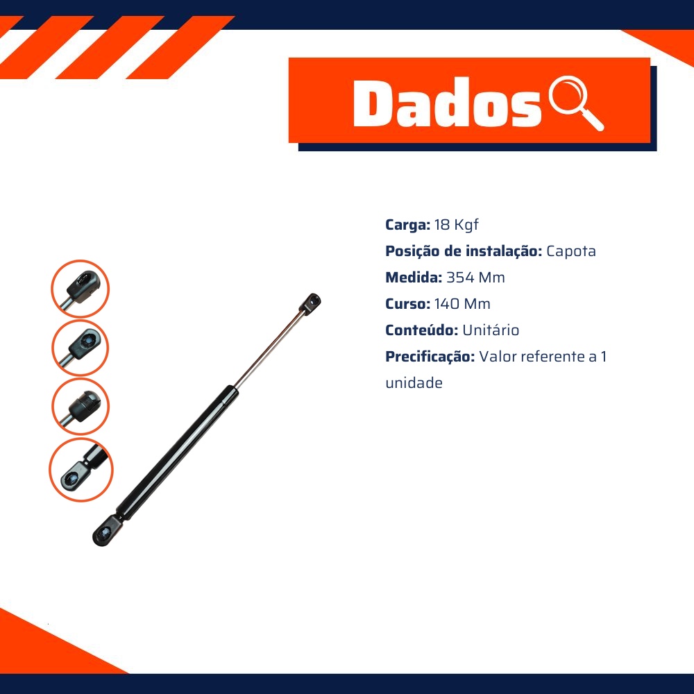 Amortecedor Mola a Gás da Capota - Amortex - 97099