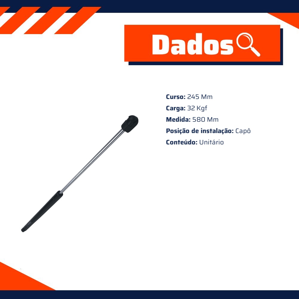 Amortecedor Mola a Gás do Capô - Amortex - 96080