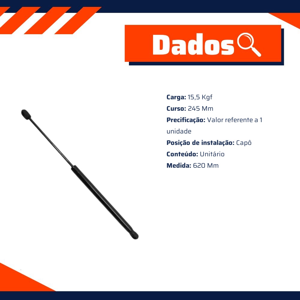Amortecedor Mola a Gás do Capô - Amortex - 96273