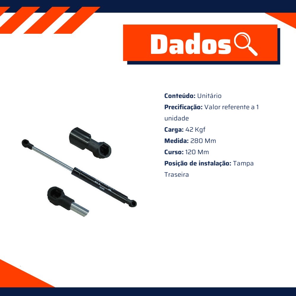 Amortecedor Mola a Gás da Tampa Traseira para Ford Fiesta Sedan e Focus Sedan - Amortex - 96486