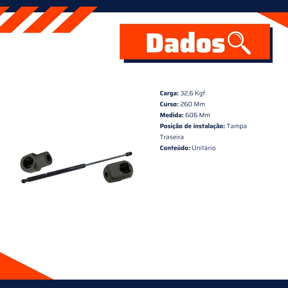 Amortecedor Mola a Gás da Tampa Traseira para Chevrolet Cruze e Cruze Sport6 - Amortex - 97097