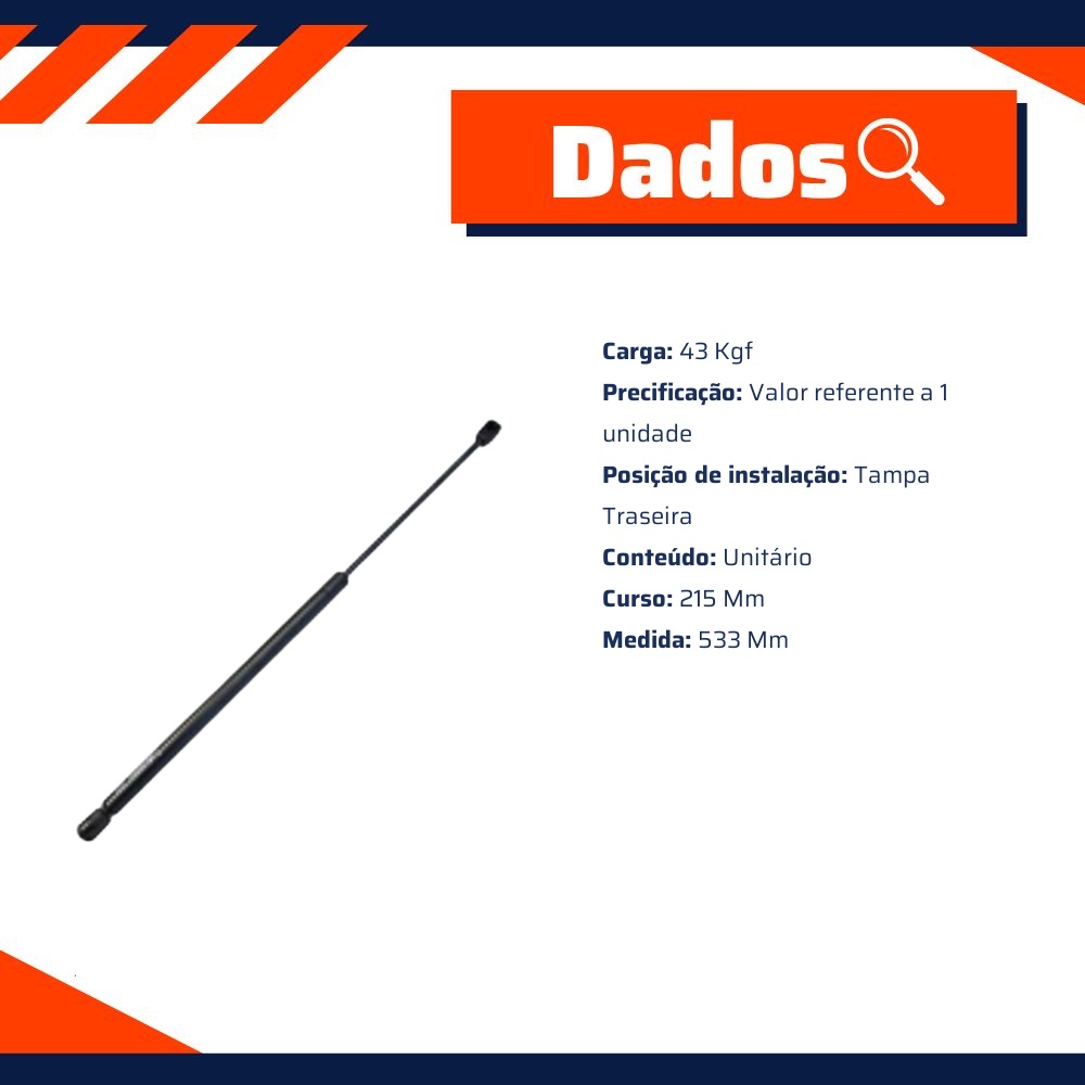 Amortecedor Mola a Gás da Tampa Traseira para Volkswagen Pointer - Amortex - 96159