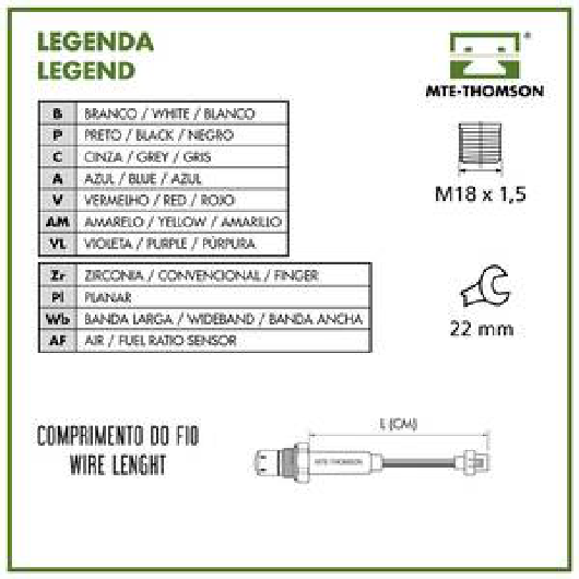 Sonda Lambda Convencional - MTE - 7843.43.046C3