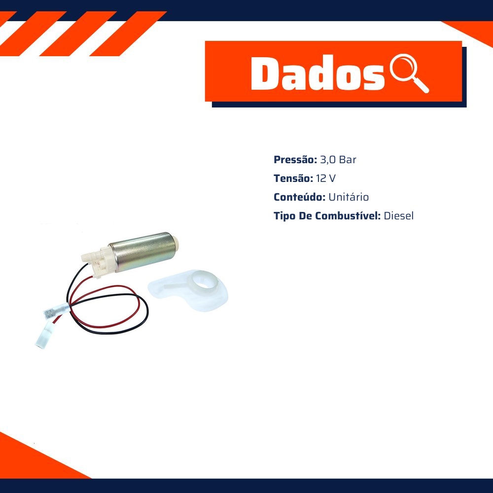Bomba de Combustível 12V Diesel para Ford Ranger - Gauss - GI3307