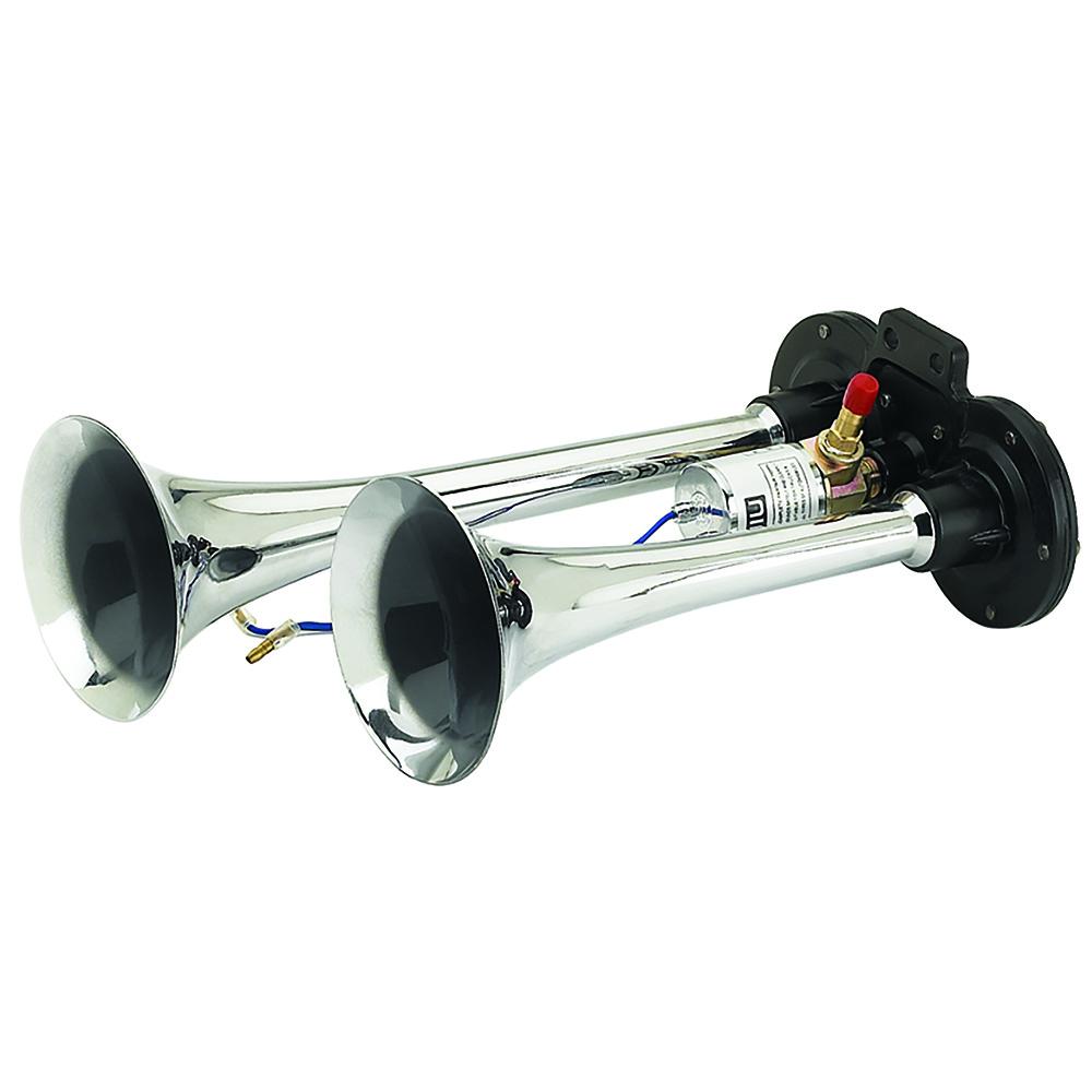 Buzina de 2 Cornetas Cromada 12/24V - Gauss - GB1091