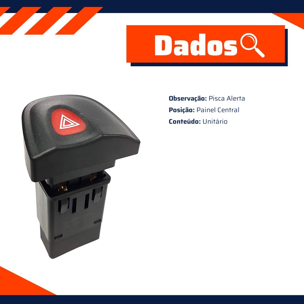 Interruptor do Pisca Alerta para Renault Megane e Scenic - Gauss - GE2137