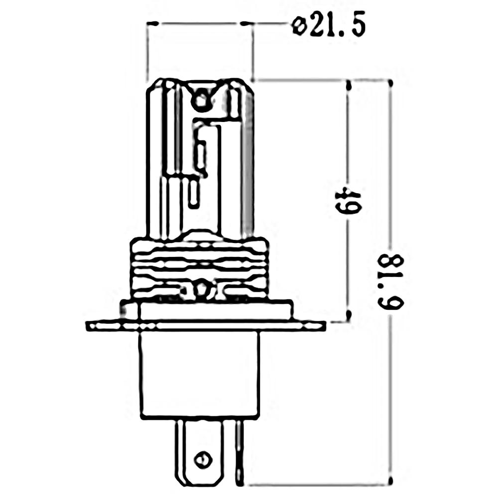 Par Lâmpada Led H4 9 A 32V 25W Incolor - Gauss - GL204H4LED