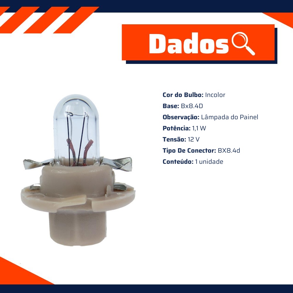 10 Lâmpadas Miniatura Painel 12V 1,5W Base Bege - Gauss - GL2452MFX6