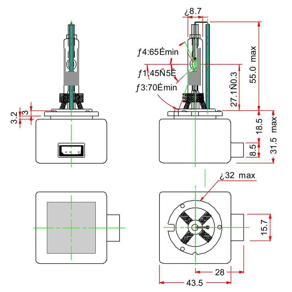 Lâmpada Xenon D3R 42V 35W C1 Pk32D-6 - Gauss - GL159D3R