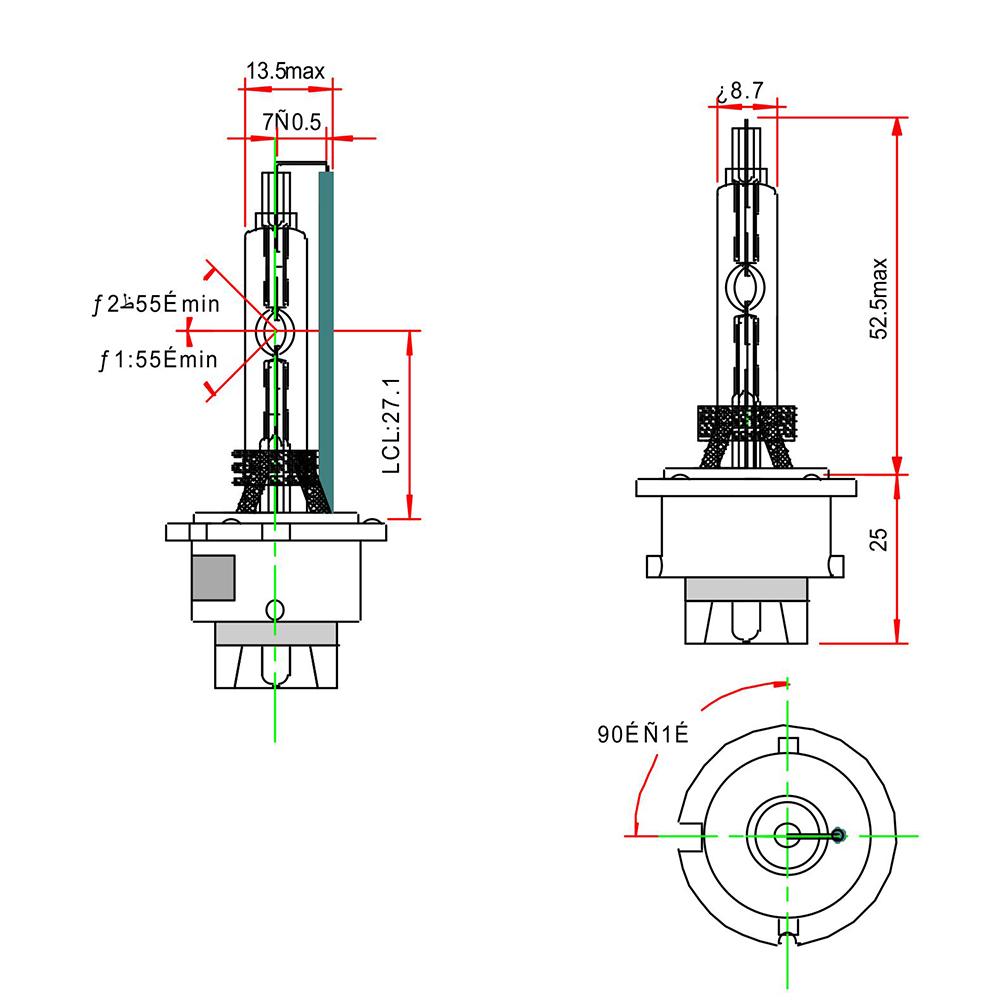 Lâmpada Xenon D4S 42V 35W C1 P32D-5 - Gauss - GL148D4S