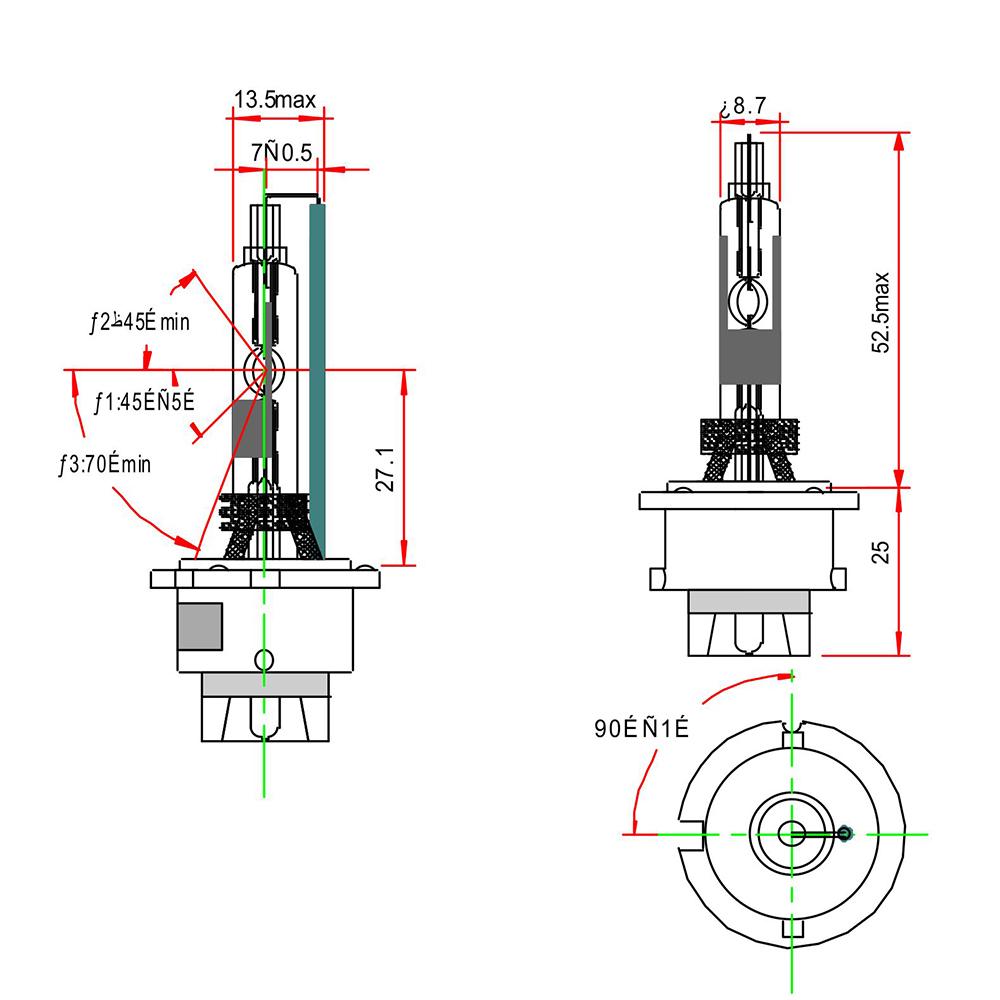 Lâmpada Xenon D4R 42V 35W C1 P32D-6 - Gauss - GL149D4R