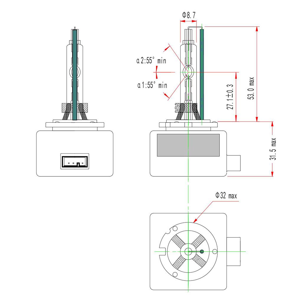 Lâmpada Xenon D8S 42V 25W C1 Pk32D-1 - Gauss - GL161D8S