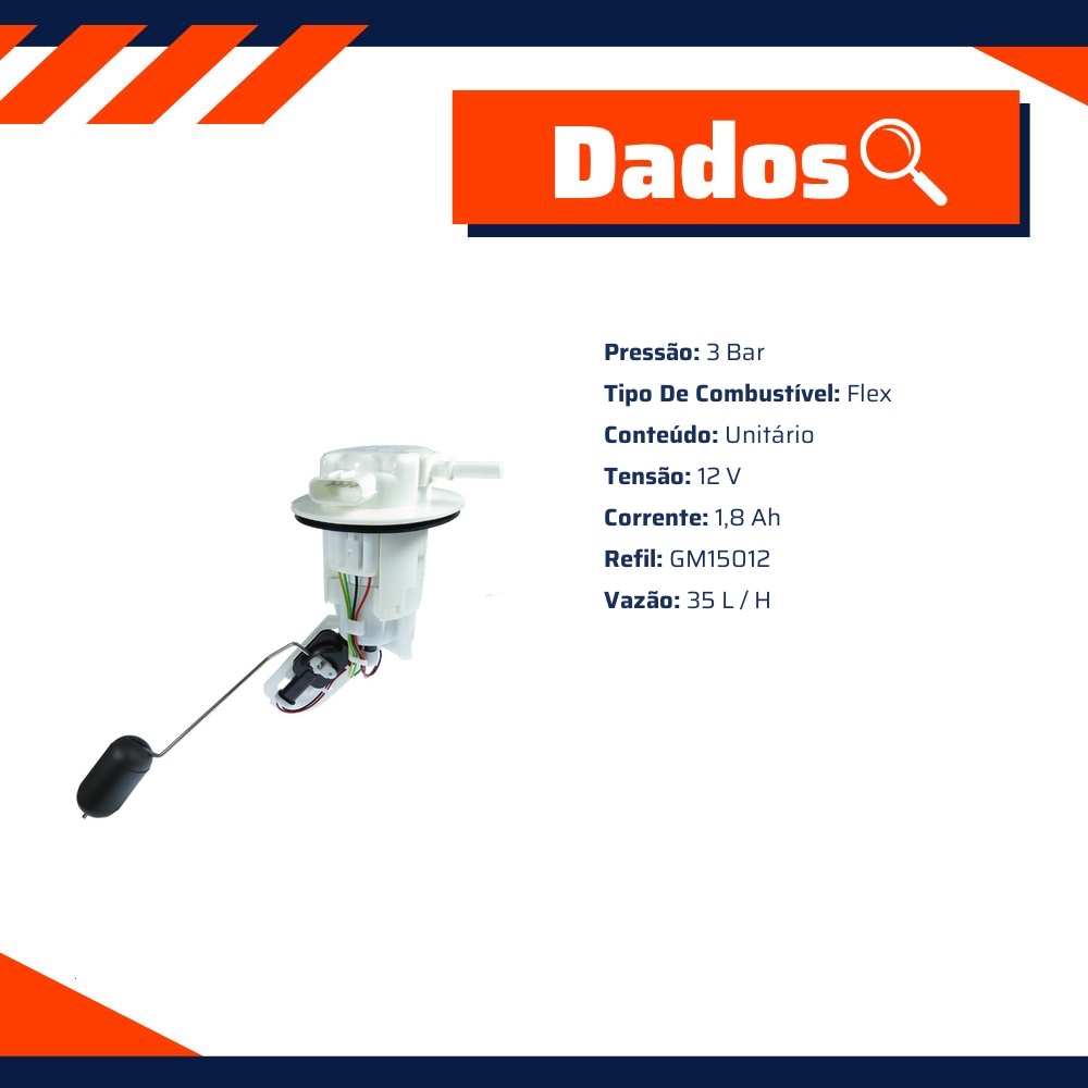 Bomba de Combustível 12V Flex para Honda NXR 160 BROS - Gauss - GM14018