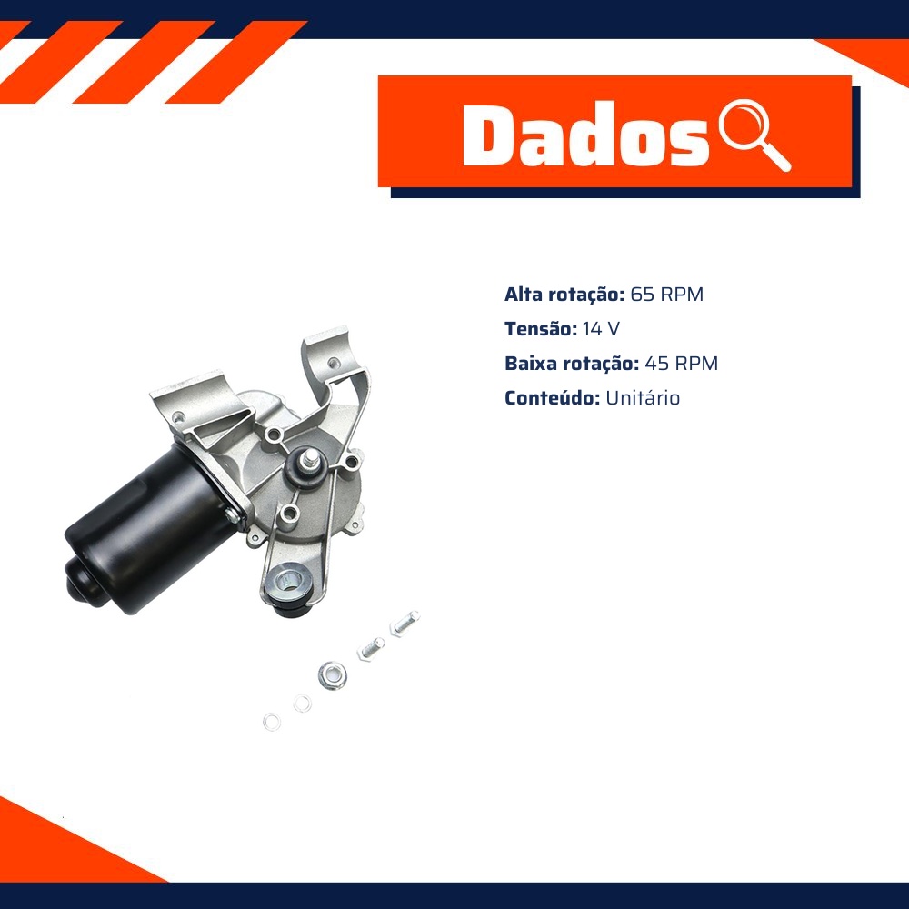 Motor do Limpador de Para-Brisas para Fiat Toro e Jeep Compass - Gauss - GE5534