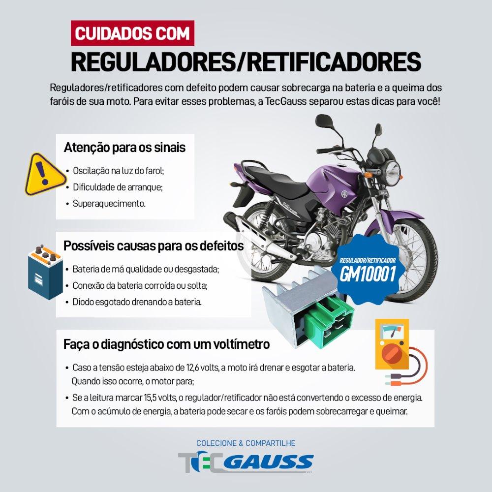 Regulador de Voltagem 14V Moto - Gauss - GM10027