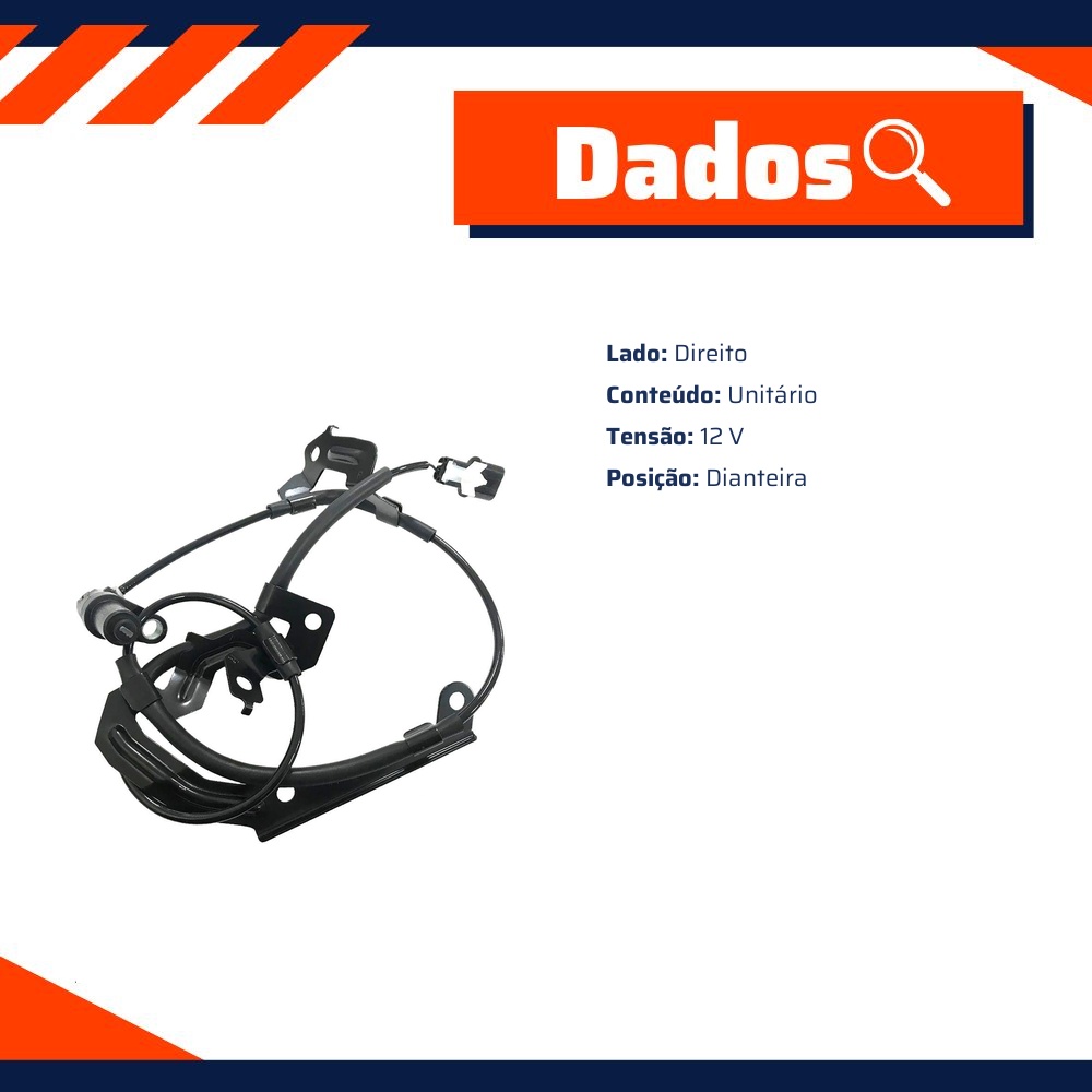 Sensor ABS Dianteiro Direito para Mitsubishi L200 e Pajero Dakar - Gauss - GS2074