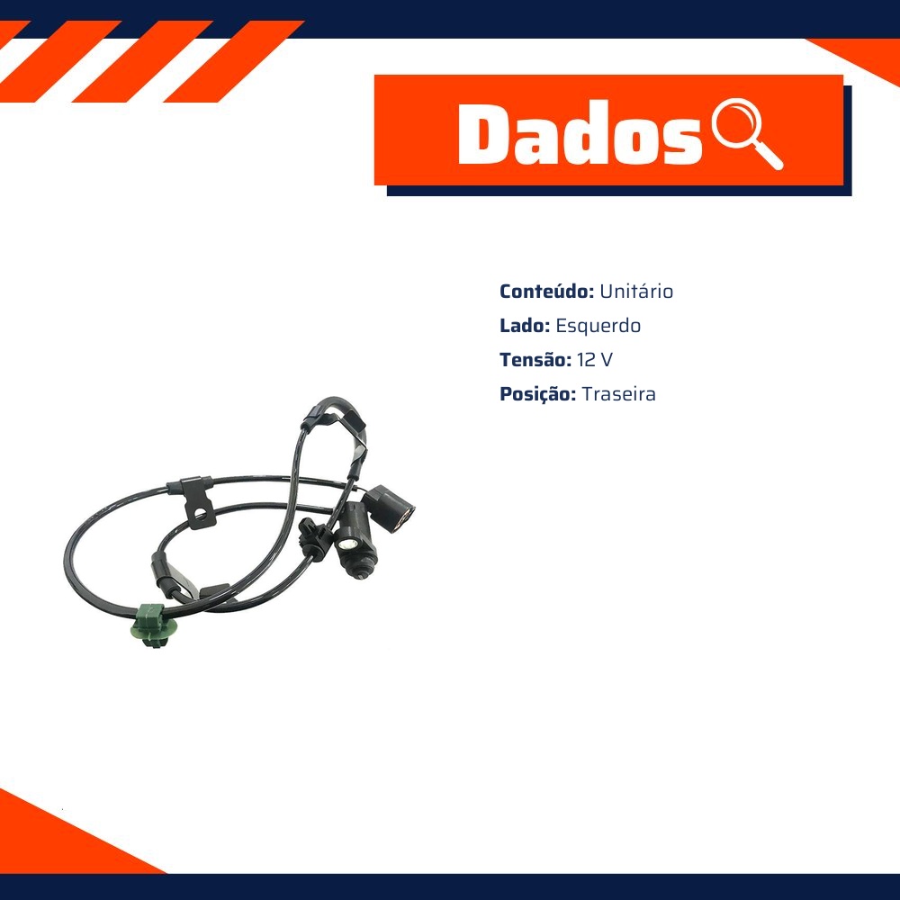 Sensor ABS Traseiro Esquerdo para Mitsubishi L200 e Pajero Dakar - Gauss - GS2077