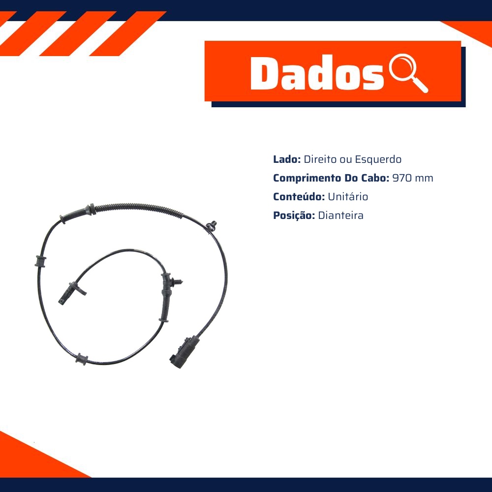 Sensor ABS Dianteiro Direito ou Esquerdo para Jeep Grand Cherokee - Gauss - GS2109