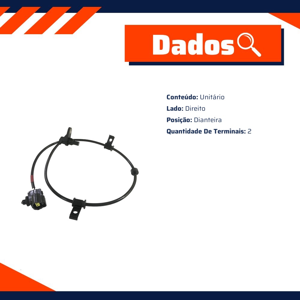 Sensor ABS Dianteiro Direito para Chery FACE e S-18 - Gauss - GS2138