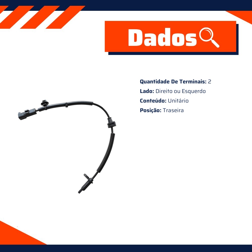 Sensor ABS Traseiro Direito ou Esquerdo para Ford Edge e Fusion - Gauss - GS2219