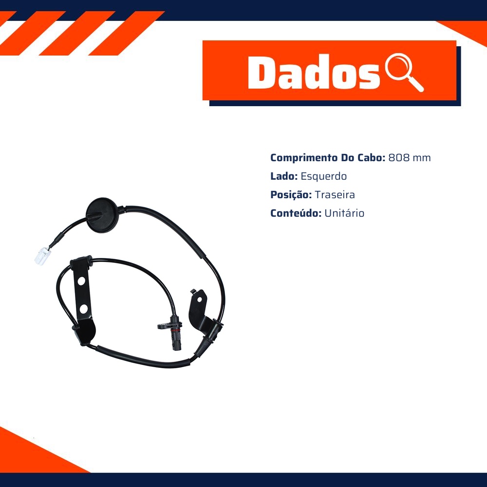 Sensor ABS Traseiro Esquerdo para Hyundai I30 e I30 CW - Gauss - GS2257