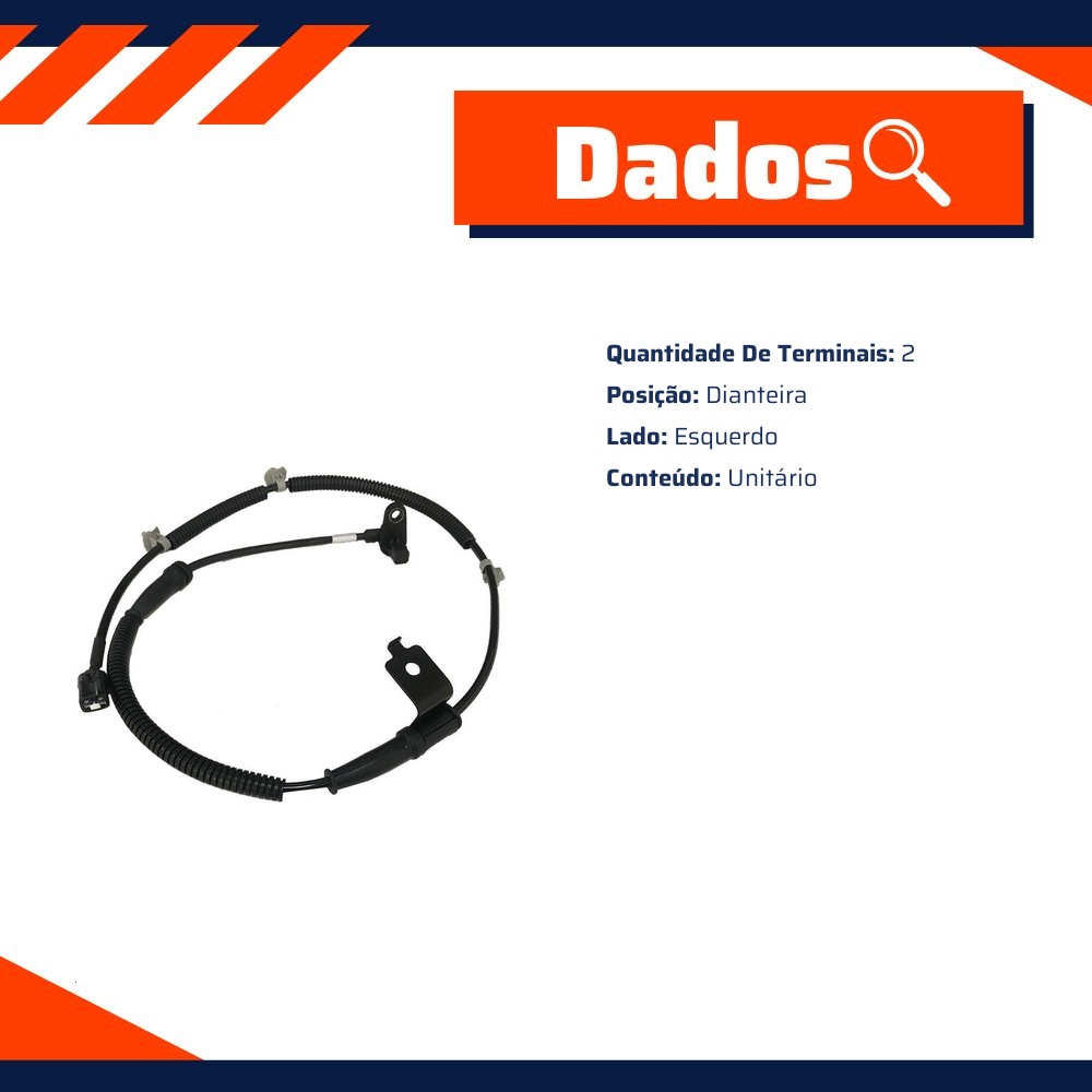 Sensor ABS Dianteiro Esquerdo para Hyundai Santa Fé - Gauss - GS2334