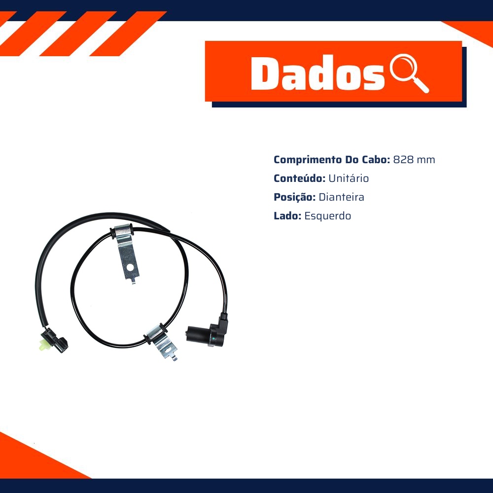 Sensor ABS Dianteiro Esquerdo para Mitsubishi Pajero Tr4 - Gauss - GS2438