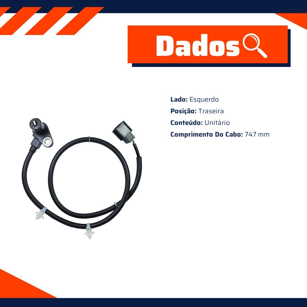 Sensor ABS Traseiro Esquerdo para Mitsubishi Airtrek - Gauss - GS2453