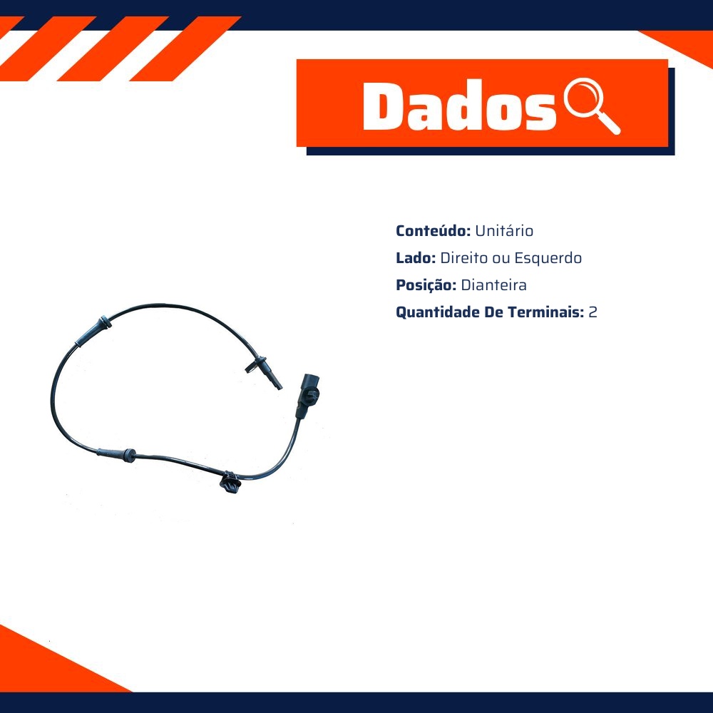 Sensor ABS Dianteiro Direito ou Esquerdo para Nissan March e Versa - Gauss - GS2472