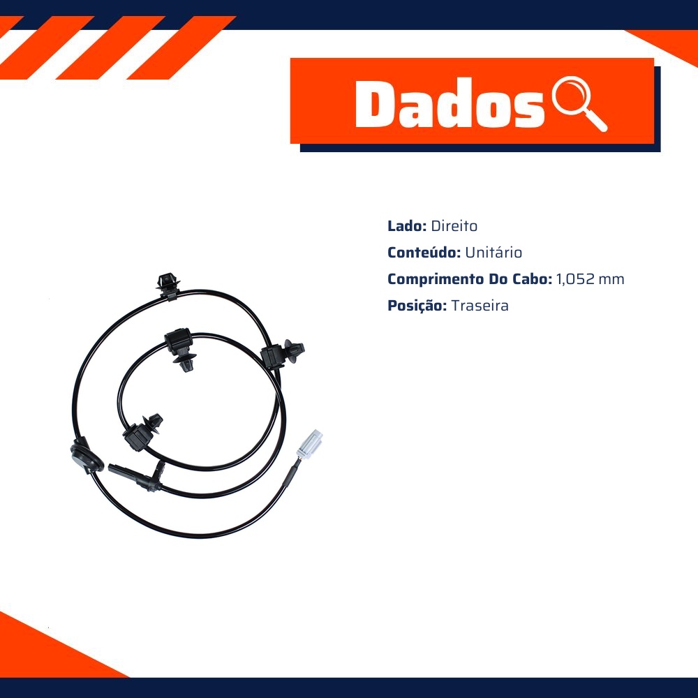 Sensor ABS Traseiro Direito para Subaru Forester e XV - Gauss - GS2520