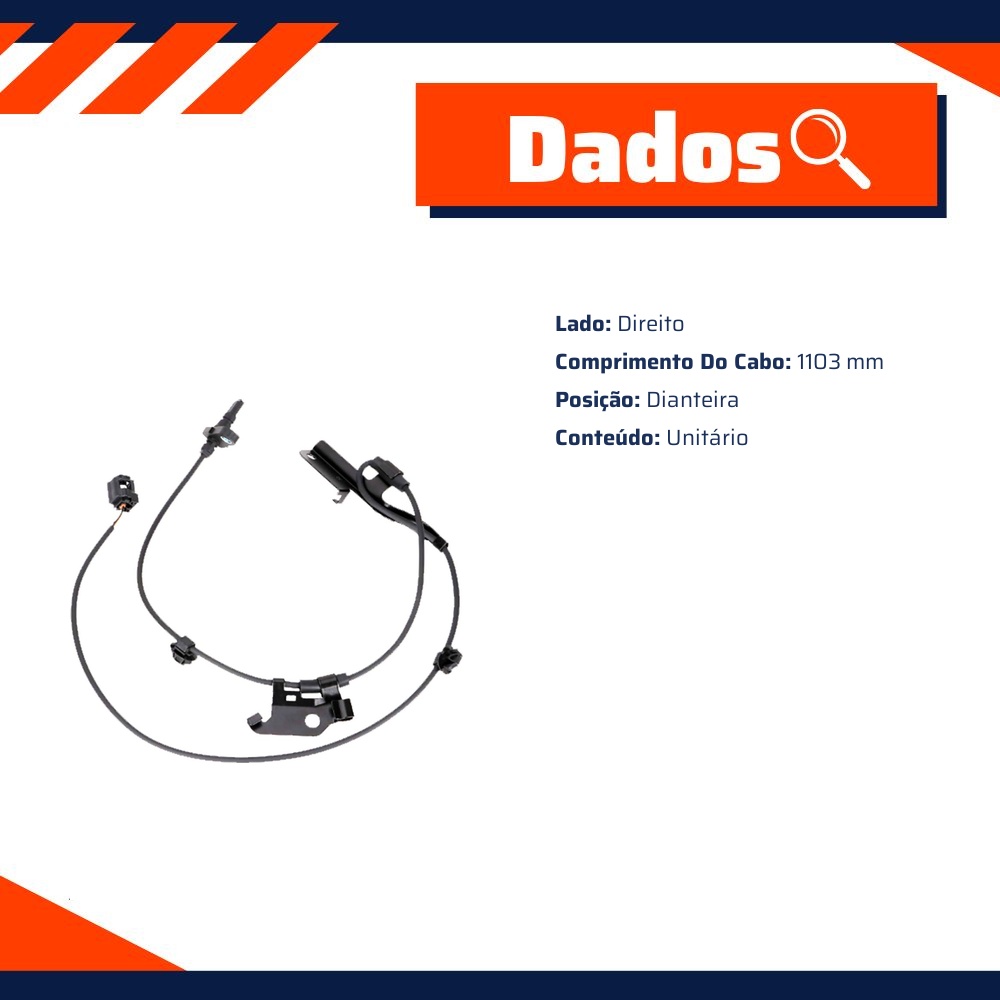 Sensor ABS Dianteiro Direito para Toyota RAV4 - Gauss - GS2555