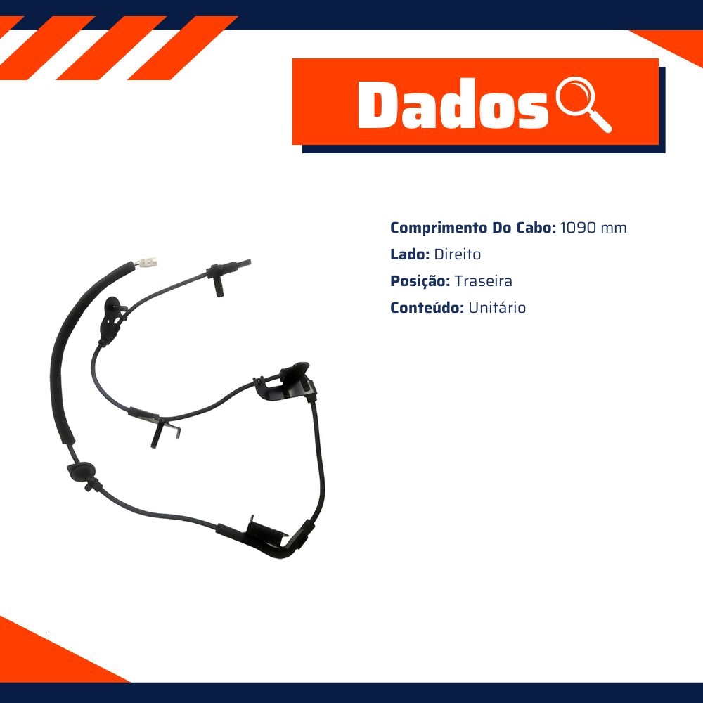 Sensor ABS Traseiro Direito para Toyota RAV4 - Gauss - GS2557