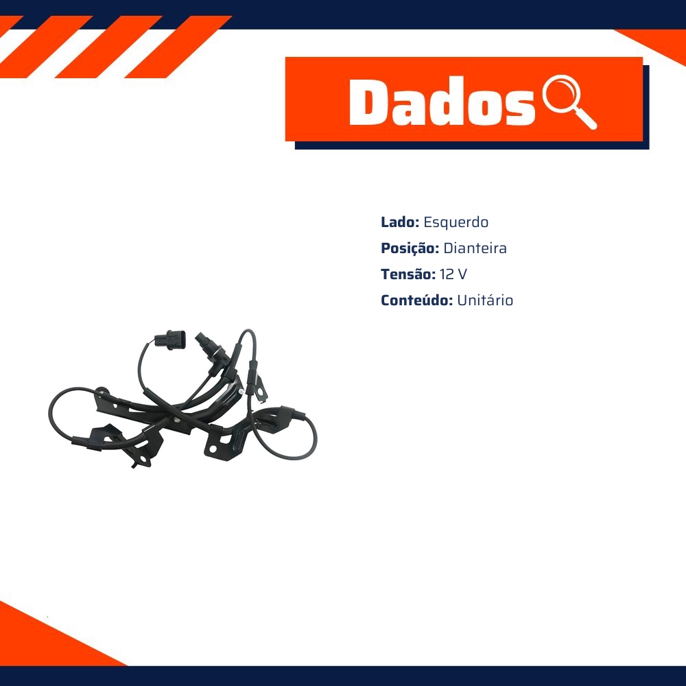 Sensor ABS Dianteiro Esquerdo para Mitsubishi L200 e Pajero Dakar - Gauss - GS2595