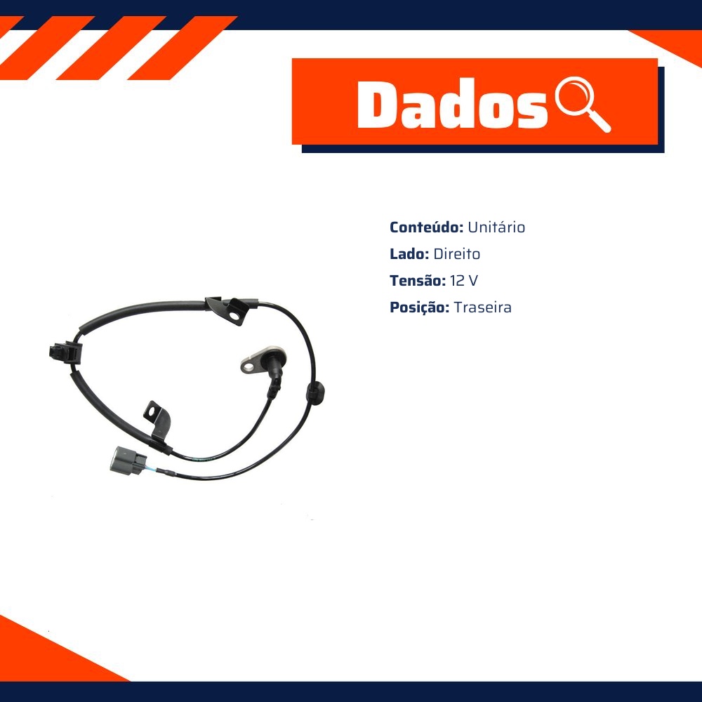 Sensor ABS Traseiro Direito para Mitsubishi L200 - Gauss - GS2609