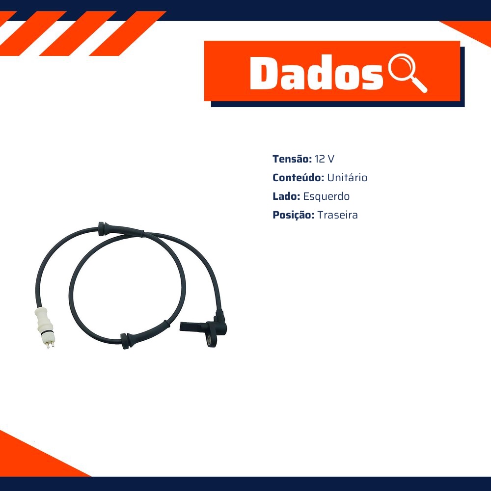 Sensor ABS Traseiro Esquerdo para Fiat Palio Weekend - Gauss - GS2618