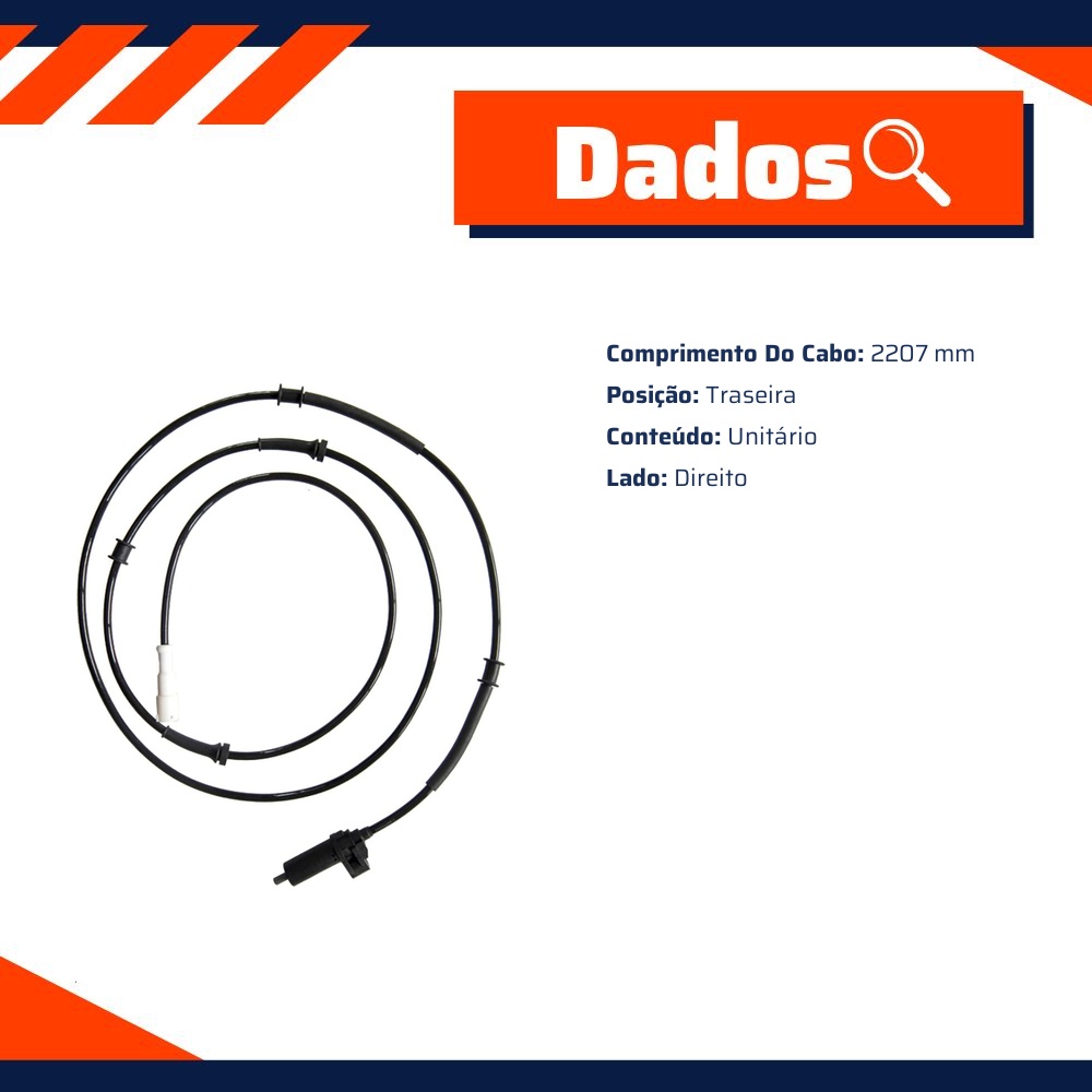 Sensor ABS Traseiro Direito para Fiat Ducato - Gauss - GS2620