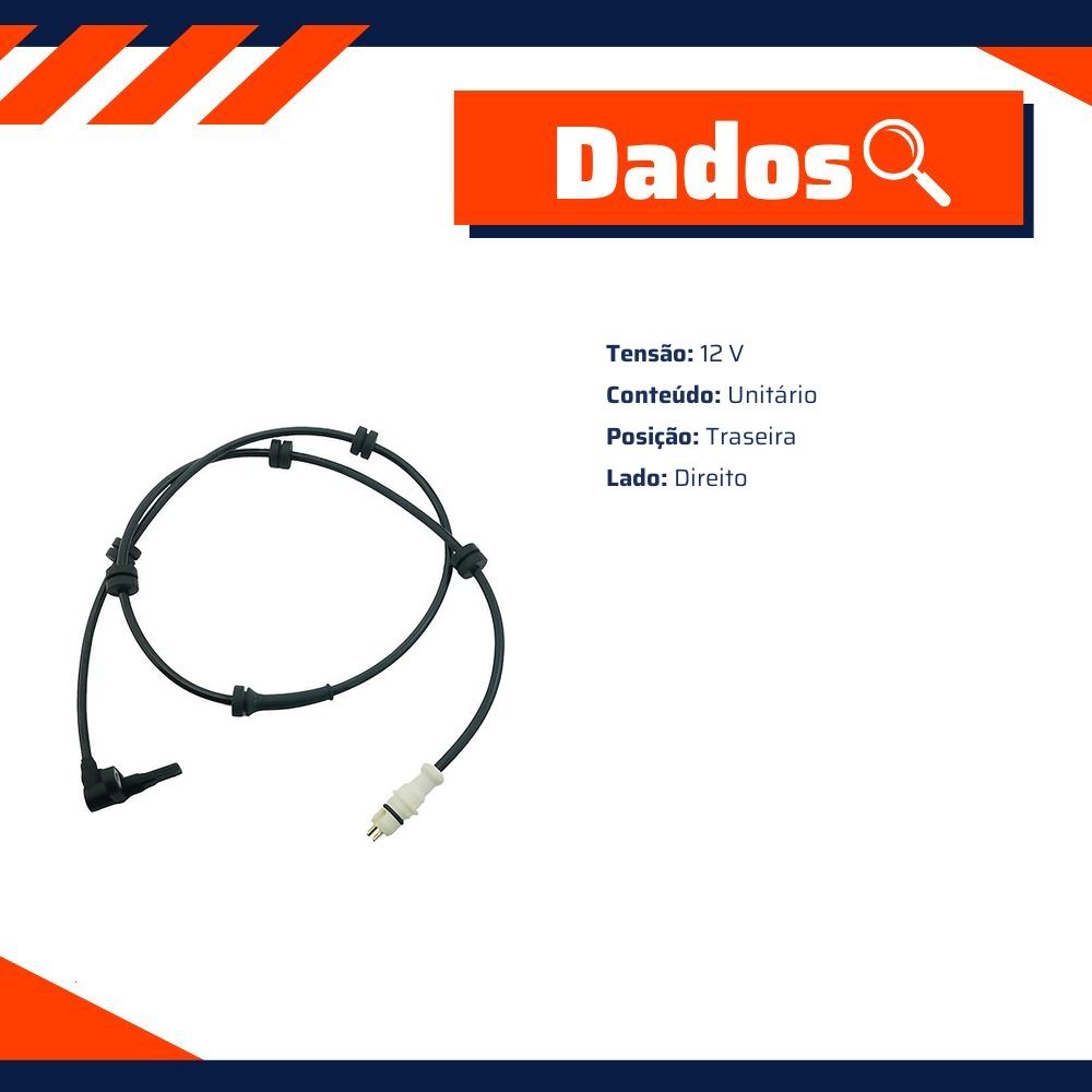 Sensor ABS Traseiro Direito para Fiat Idea - Gauss - GS2621