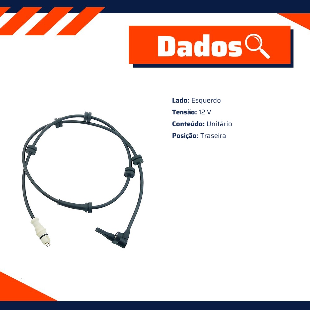 Sensor ABS Traseiro Esquerdo para Fiat Idea - Gauss - GS2622