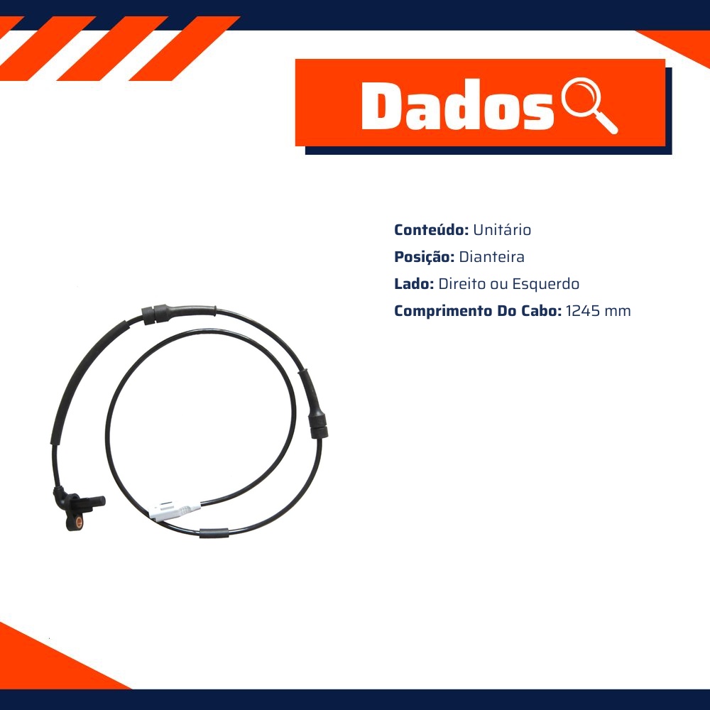Sensor ABS Dianteiro Direito ou Esquerdo para Citroen Berlingo - Gauss - GS2666