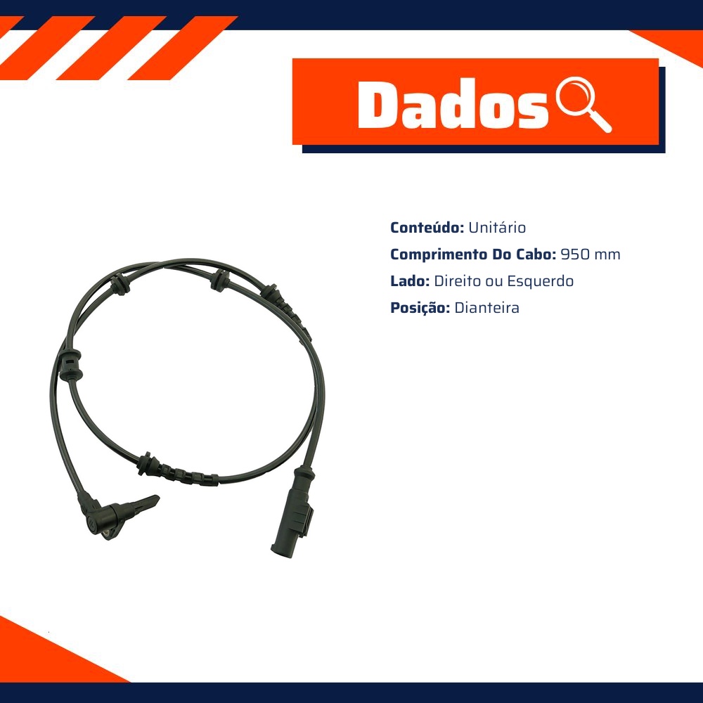 Sensor ABS Dianteiro Direito ou Esquerdo para Fiat Idea - Gauss - GS2693