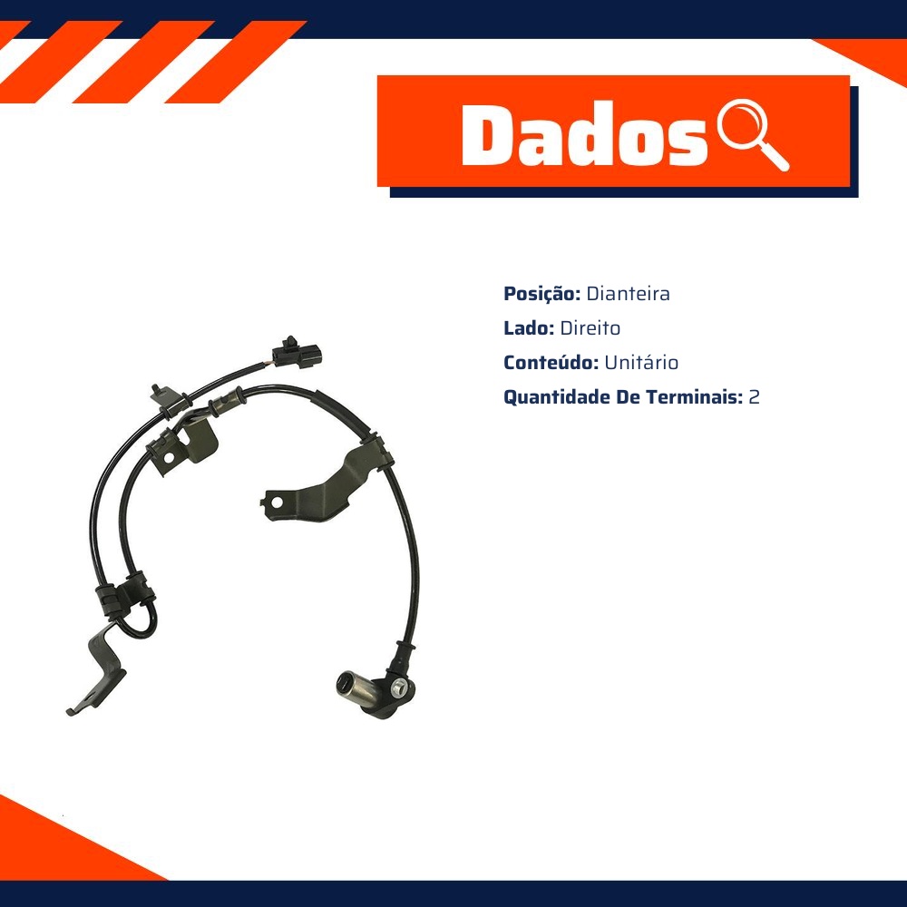 Sensor ABS Dianteiro Direito para Mitsubishi L200 - Gauss - GS2689